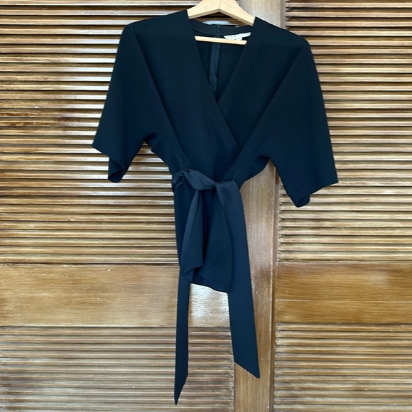 Trina Turk vneck peplum wrap top - Picture 2 of 10